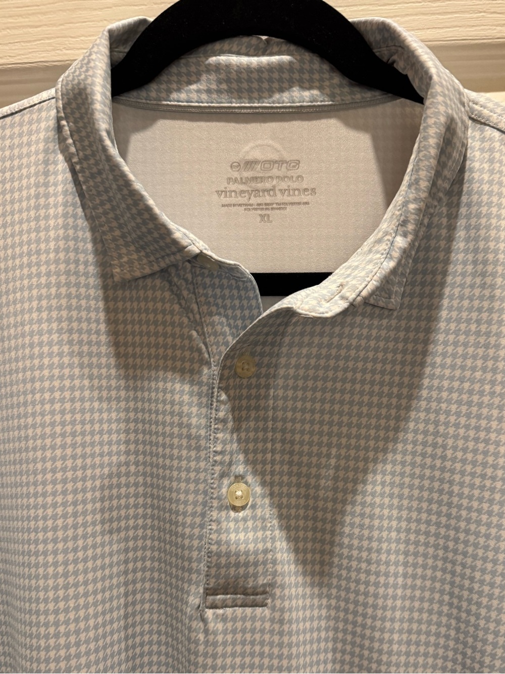 Vineyard Vine Palermo Men's Light Blue Micro-Pattern Performance Golf Polo XL - Picture 2 of 10